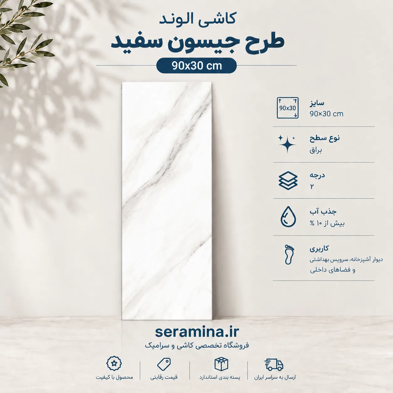 جیسون سفید 90×30