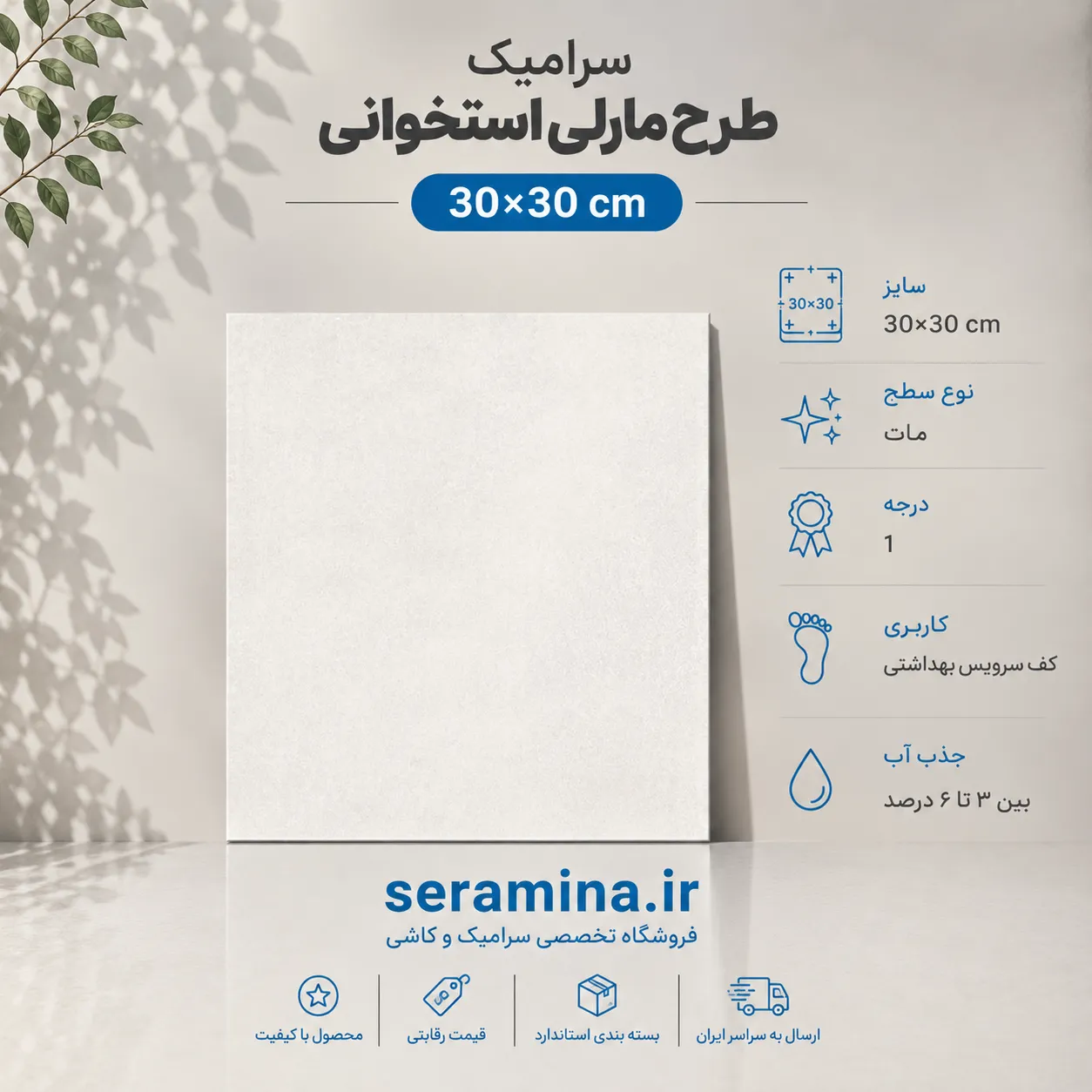 مارلی استخوانی 30×30